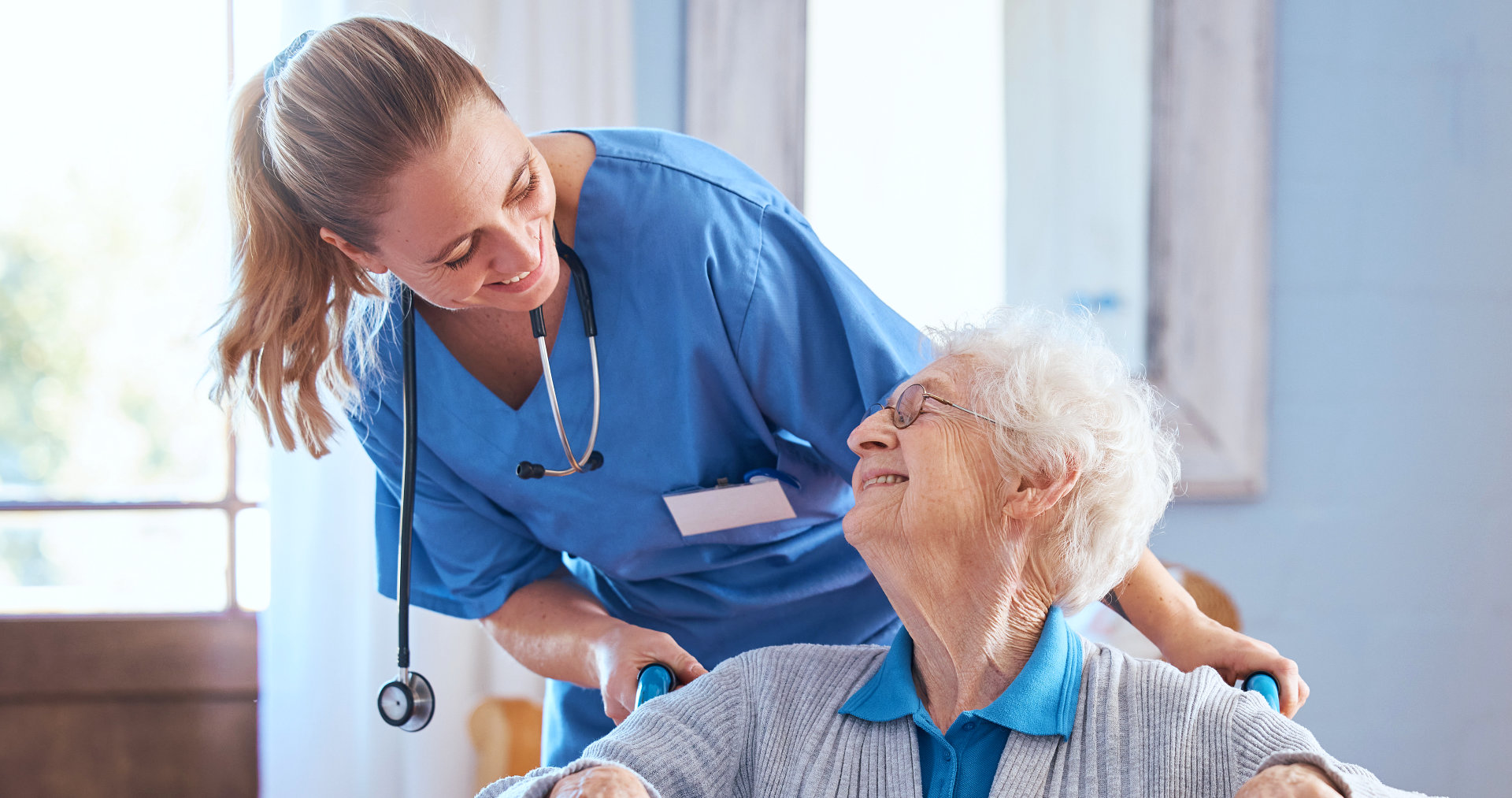 nurse with senior woman